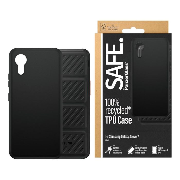 PanzerGlass SAFE. Funda TPU Protectora Samsung Galaxy XCover 7 - Resistente a Golpes, Negro - 100% TPU Reciclado 1