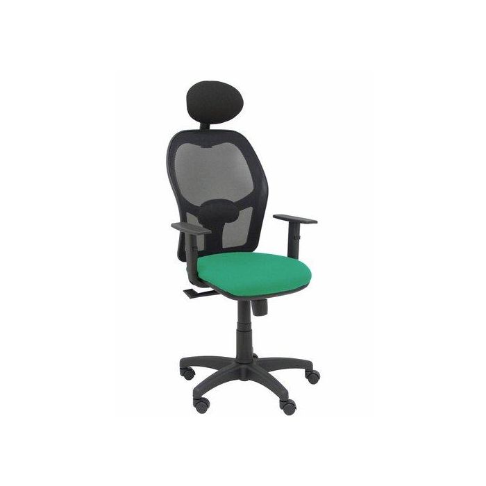 Silla Piqueras Y Crespo Alocen Brazos Regulables Cabecero Fijo Malla Negro Y Asiento Bali Verde Esmeralda