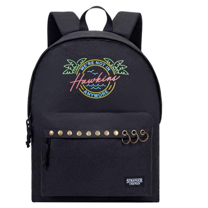 NETFLIX Mochila Hawkins Neon Stranger Things 43cm - Espalda Acolchada y 2 Bolsillos