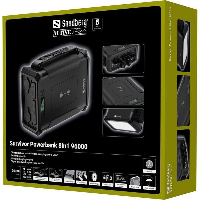Sandberg Survivor Powerbank 8in1 96000 10 Sandberg Survivor Powerbank 8in1 96000 10