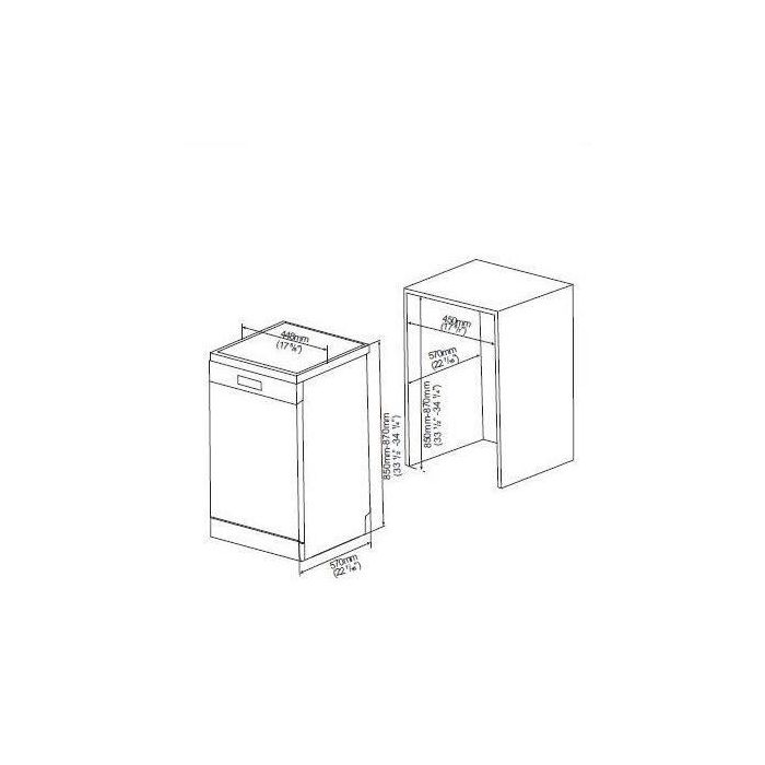 Lavavajillas de libre instalación CONTINENTAL EDISON - 10 cubiertos - Ancho 44,8 cm - Clase D - 45 dB - Negro 5