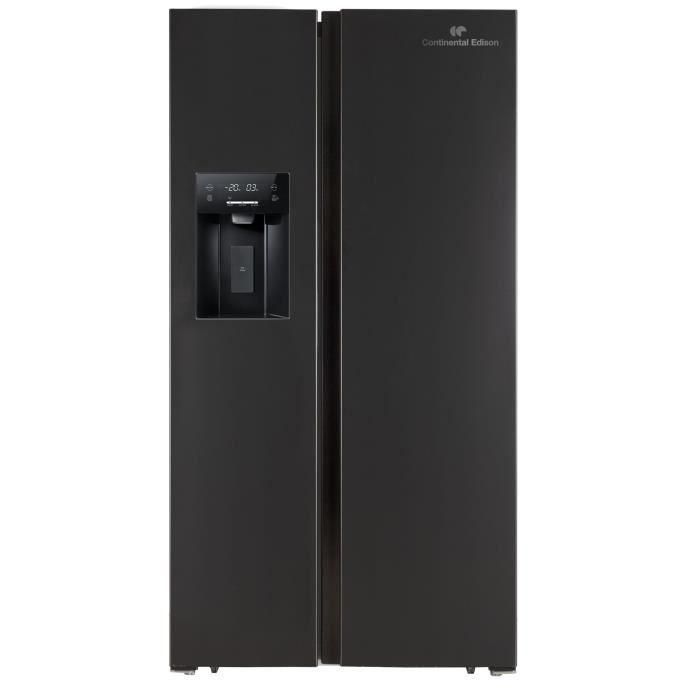 Frigorífico americano 556L - Total No Frost - dispensador de agua y hielo - Clase E - motor inversor - negro Frigorífico americano 556L - Total No Frost - dispensador de agua y hielo - Clase E - motor inversor - negro