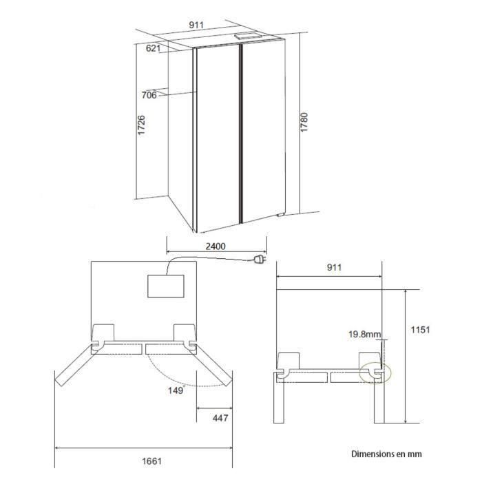 Frigorífico americano 556L - Total No Frost - dispensador de agua y hielo - Clase E - motor inversor - negro 4 Frigorífico americano 556L - Total No Frost - dispensador de agua y hielo - Clase E - motor inversor - negro 4