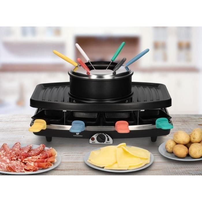 Continental Edison FD12881 Raclette y Fondue 8 personas - Negro 1