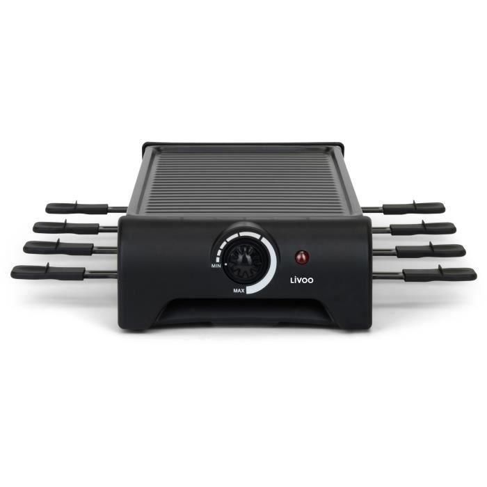 Livoo DOC312 Raclette para 8 Personas 1300W con Bandeja Grill Antiadherente Extraíble y Termostato Regulable 2