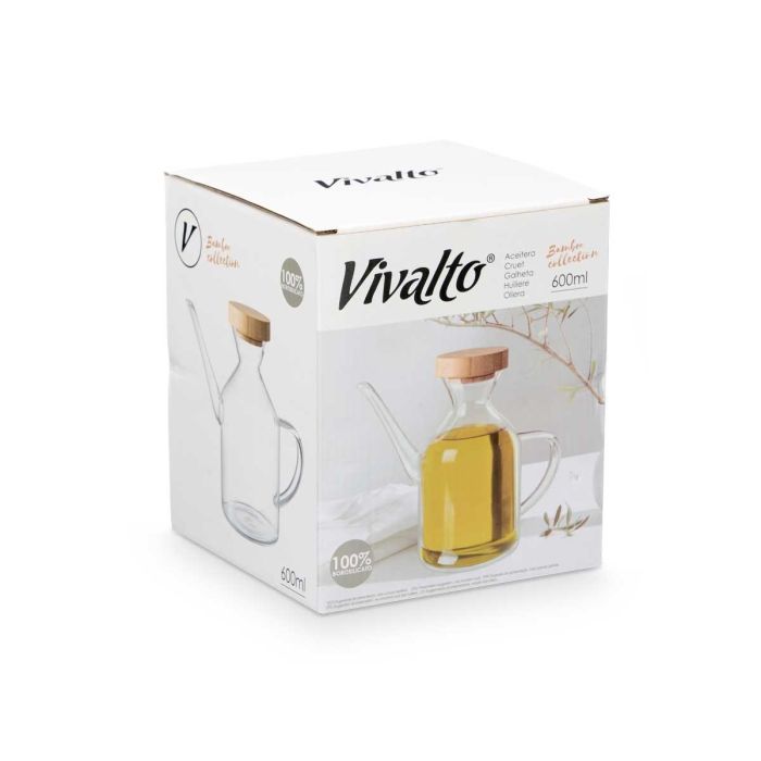Aceitera Tapon Bambu 600Ml Vivalto 17X15CM (12 Unidades) 2 Aceitera Tapon Bambu 600Ml Vivalto 17X15CM (12 Unidades) 2