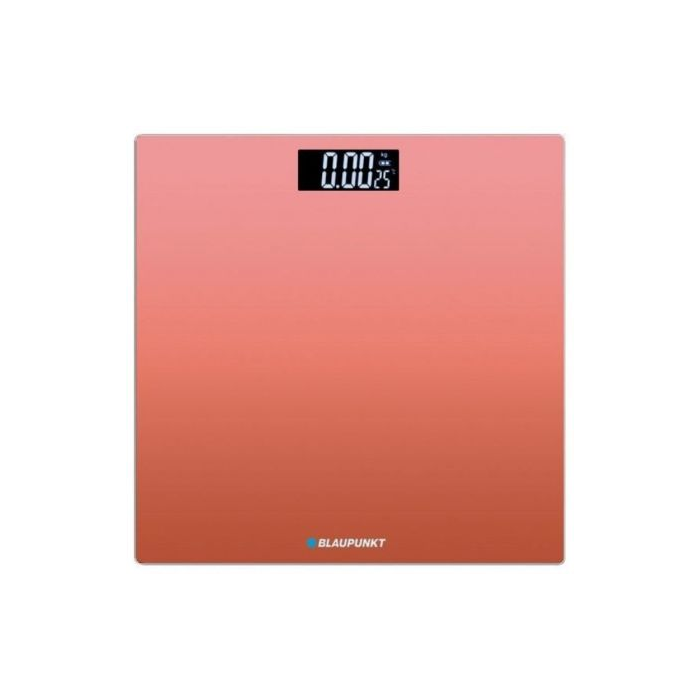 Blaupunkt BP5008 Báscula de Baño Digital Extraplana de Cristal con Indicador de Temperatura Naranja Claro