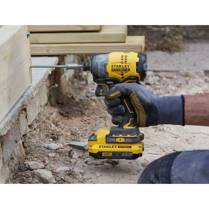 Atornillador de impacto - STANLEY FATMAX V20 - SFMCF820D2K-QW - 190 Nm Brushless - Litio 18V - 2 Baterías 2Ah 4 Atornillador de impacto - STANLEY FATMAX V20 - SFMCF820D2K-QW - 190 Nm Brushless - Litio 18V - 2 Baterías 2Ah 4