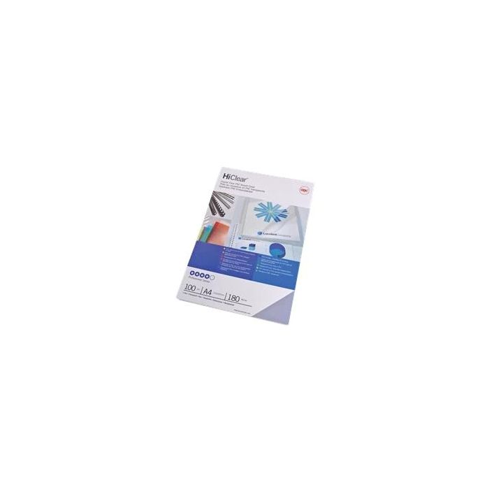 Gbc portadas hiclear a3 pvc 180 micras cristal transparente -pack 100u-