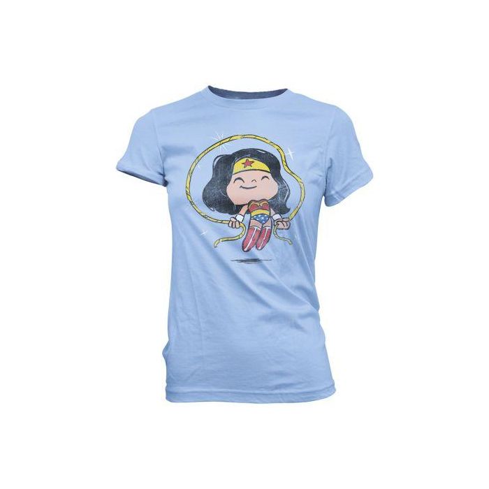 Funko Camiseta Wonder Woman Azul Claro Diseño Amigable Talla Única L Niñas 6-10 Años