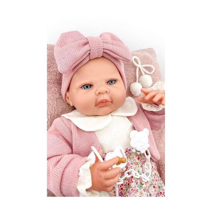 Reborn chaqueta rosa palo y pololo flores mecanismo besistos y almohada rosa maquillaje: 18501-24 50 cm 2 Reborn chaqueta rosa palo y pololo flores mecanismo besistos y almohada rosa maquillaje: 18501-24 50 cm 2
