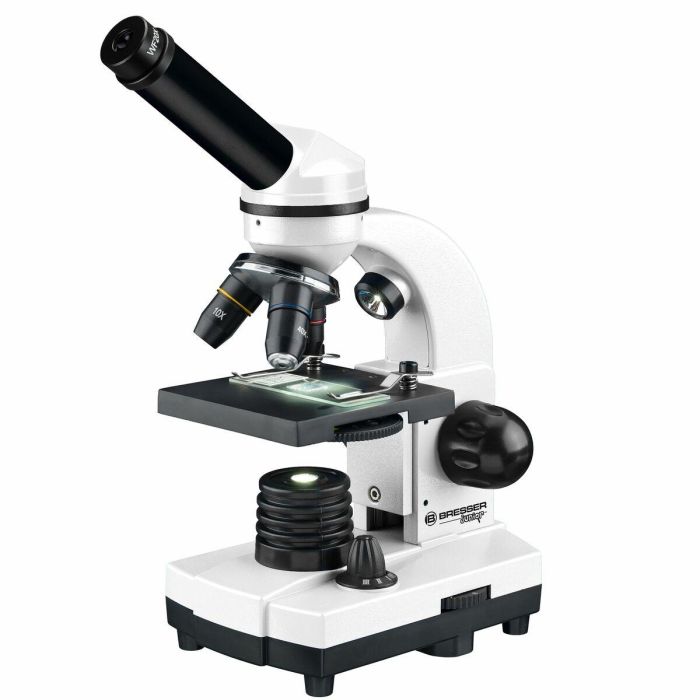 Bresser Microscopio Biolux SEL con zoom, aumento 40x-1600x, soporte para smartphone, BRE4007922056135, caja rígida blanca 1
