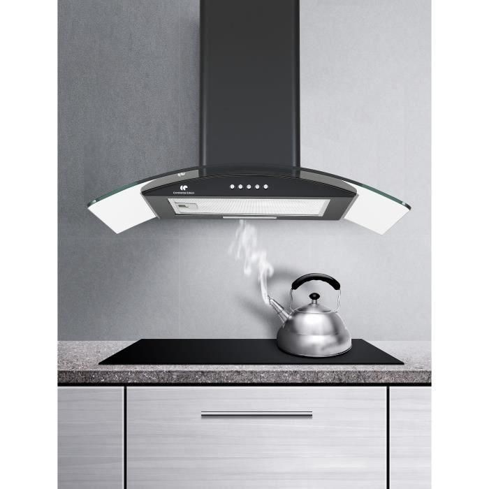 Continental Edison Decorative Hood - L60 cm - Negro y vidrio 2