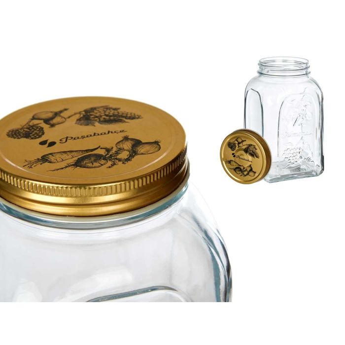 Tarro Pasabahce Homemade 1500 ml, Vidrio y Metal, Oro y Transparente, 10.7x19.3x10.7 cm (12 Unidades) 3 Tarro Pasabahce Homemade 1500 ml, Vidrio y Metal, Oro y Transparente, 10.7x19.3x10.7 cm (12 Unidades) 3