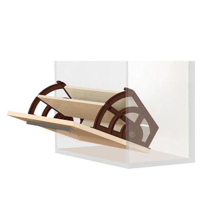 Herrajes ALK Volko Zapatero de Plástico con 2 Baldas para Mueble o Cajón. Acabado Marrón. También en Blanco. Fondo 25 cm. 2