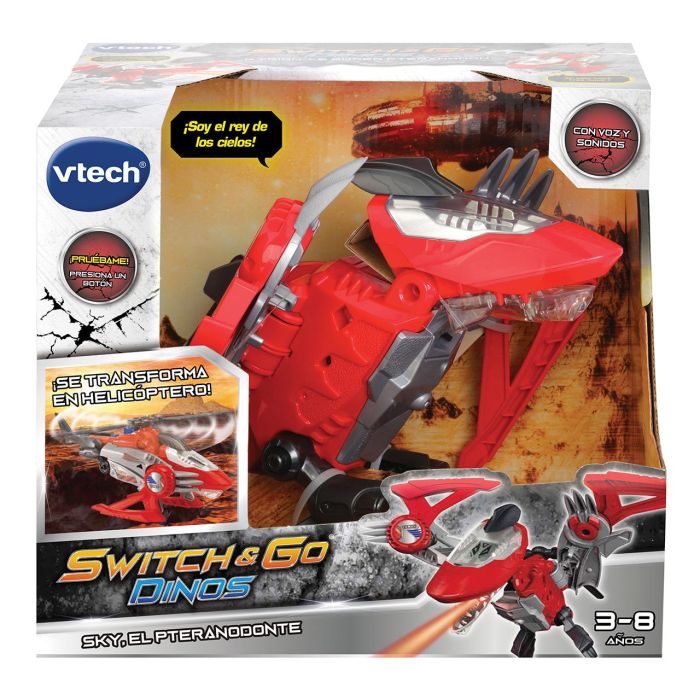V-Tech 80-197322 Switch&Go Dinos Sky El Pteranodonte - Dinosaurio interactivo que se transforma en vehículo, Edad +3 años 1 V-Tech 80-197322 Switch&Go Dinos Sky El Pteranodonte - Dinosaurio interactivo que se transforma en vehículo, Edad +3 años 1
