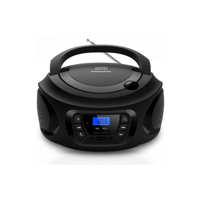 Daewoo DW3011 Radio CD Boombox Bluetooth USB AUX FM Estéreo 4W Portátil con Ecualizador y Pantalla LCD