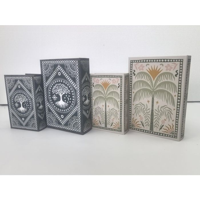Caja Libro Colonial DKD Home Decor Azul Verde 7 x 30 x 21 cm Set de 2 (2 Unidades) 1