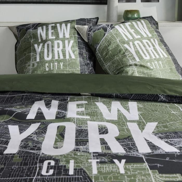 Today TOD3574641268596 Juego de cama JAVA 240x220 cm Algodón Estampado New York Verde 1