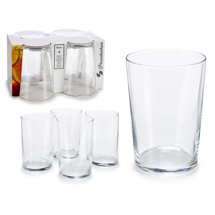 Pasabahce Set 4 Vasos Bistro Maxi 510 cc Transparente Vidrio 22.6x12.5x16.5 cm (Set de 6)