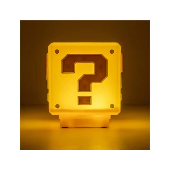 Wondee Lámpara Super Mario Bloque de Interrogación, Luz de Noche Gamer con Sonido Oficial, Decoración Nintendo 5