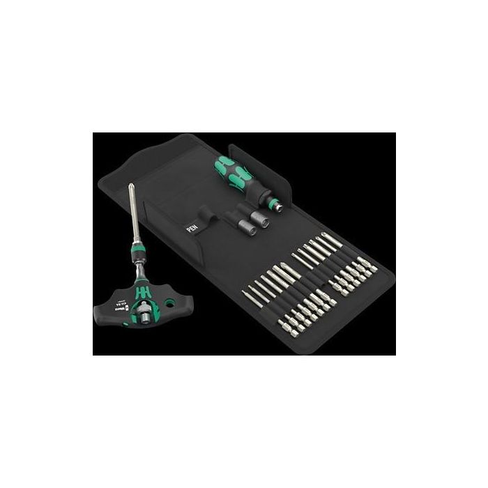 Wera 05136072001 Kraftform Kompakt 400 RA SHK Set 1 - Juego de destornilladores con mango en T, 18 piezas / 14 bits 1