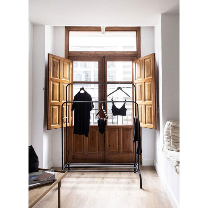 Perchero de Pie Newlux Hangy Duo 30 Negro Metal 115 x 50 x 150 cm 2 Perchero de Pie Newlux Hangy Duo 30 Negro Metal 115 x 50 x 150 cm 2
