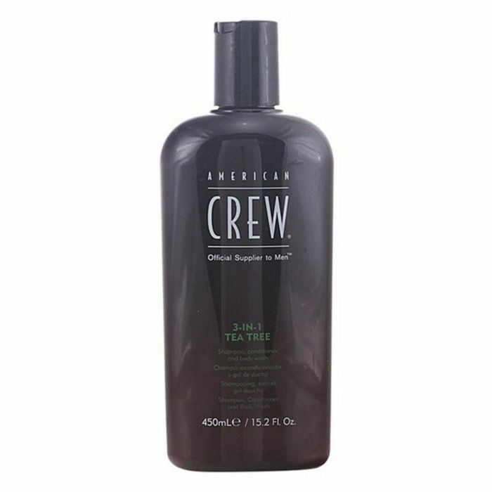 American Crew 3 In 1 Champú Acondicionador Body Wash con Aceite de Árbol de Té 450ml