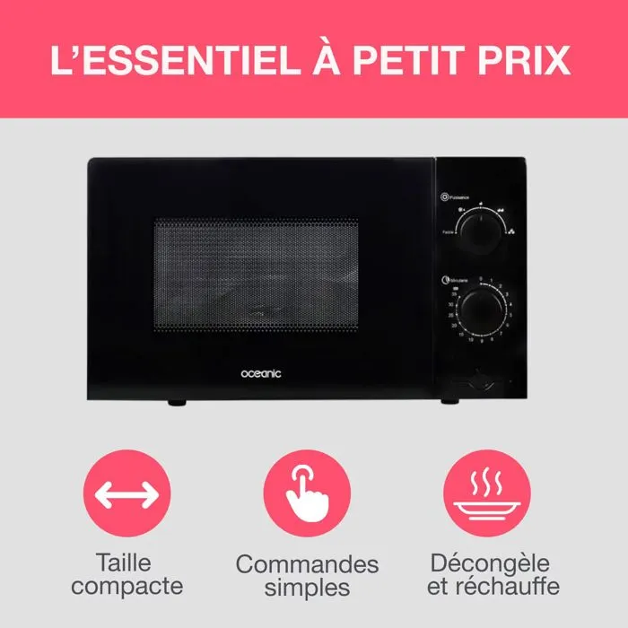 Oceanic OCEAMO20B11 Microondas Negro 20L 45.4 x 26.1 x 32.6 cm 3 Oceanic OCEAMO20B11 Microondas Negro 20L 45.4 x 26.1 x 32.6 cm 3