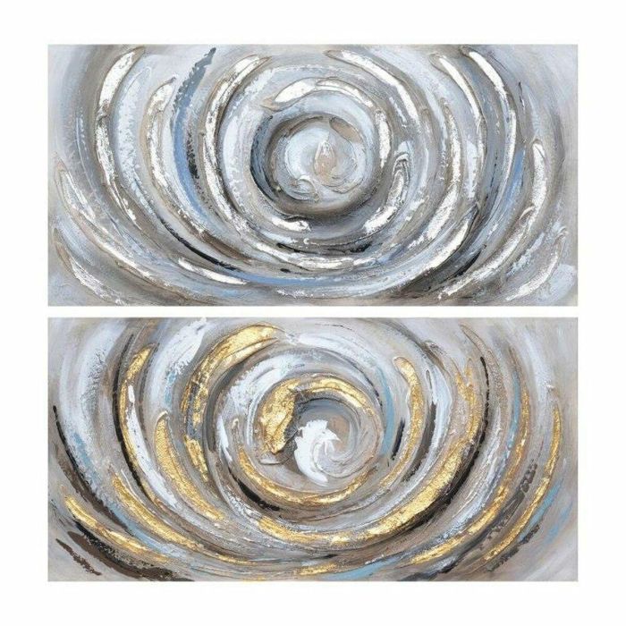 Cuadro Moderno DKD Home Decor Plateado Dorado 3 x 50 x 100 cm (2 Unidades)