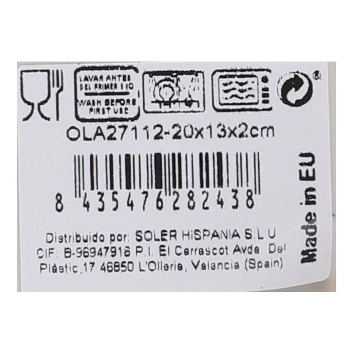 La Mediterranea Fuente Ovalada Olaf Nordic Brillo 20 cm x 13 cm x 2 cm (24 Unidades)