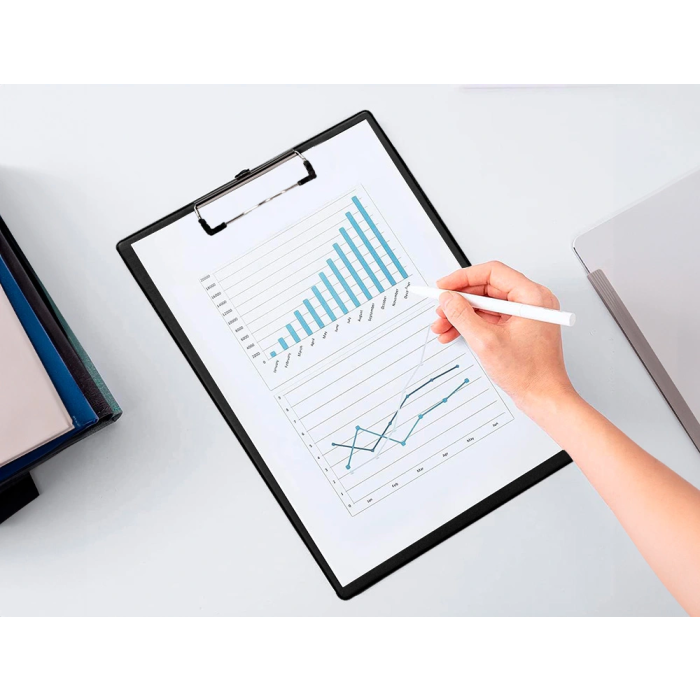 Q-connect Portanotas Plástico 50% Reciclado Din A4 Negro Grosor 2,1 mm Dimensiones 23x33,5 cm 7