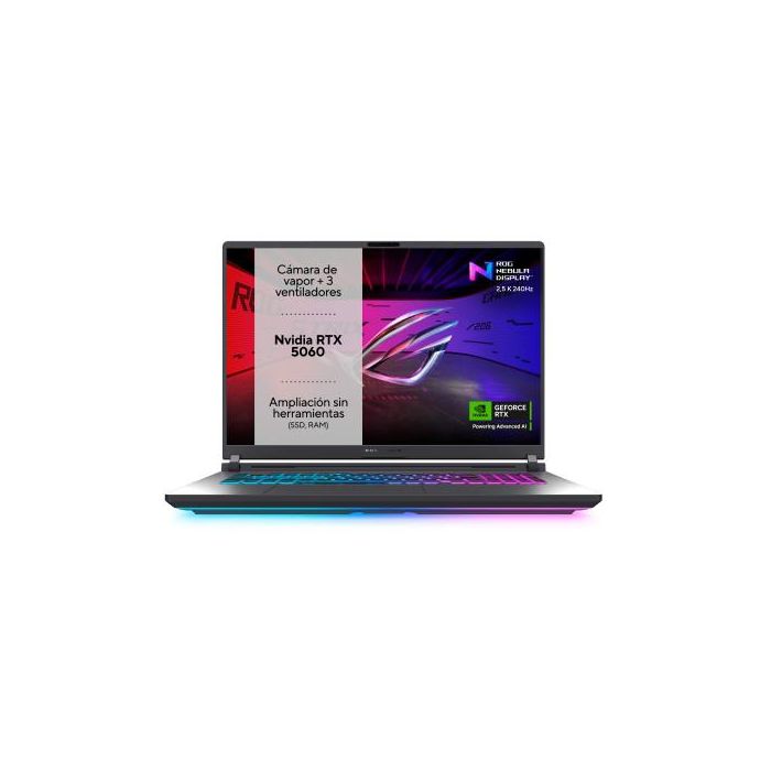 ASUS ROG Strix G18 G815LM-S9004 - Ordenador Portátil Gaming de 18" WQXGA 240Hz (Intel Core Ultra 9 275HX, 32GB RAM, 1TB SSD, NVIDIA RTX 5060 8GB, Sin Sistema Operativo) Gris Eclipse - Teclado QWERTY español 1 ASUS ROG Strix G18 G815LM-S9004 - Ordenador Portátil Gaming de 18" WQXGA 240Hz (Intel Core Ultra 9 275HX, 32GB RAM, 1TB SSD, NVIDIA RTX 5060 8GB, Sin Sistema Operativo) Gris Eclipse - Teclado QWERTY español 1