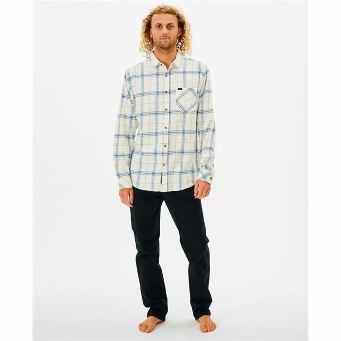 Camisa de Manga Larga Hombre Rip Curl Checked in Flannel Franela Blanco S 2 Camisa de Manga Larga Hombre Rip Curl Checked in Flannel Franela Blanco S 2
