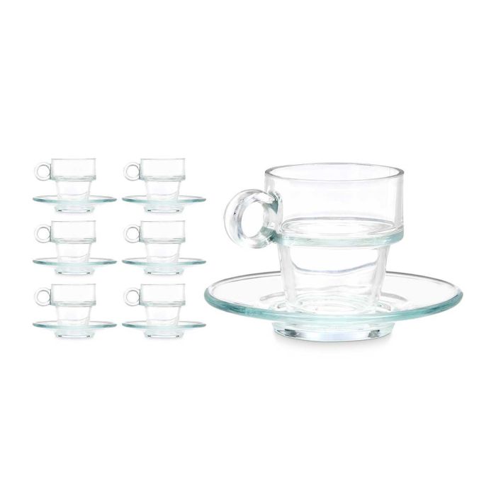 Taza Vidrio Cafe 90Ml Con Plato Vivalto 8X6CM (24 Unidades) 1 Taza Vidrio Cafe 90Ml Con Plato Vivalto 8X6CM (24 Unidades) 1