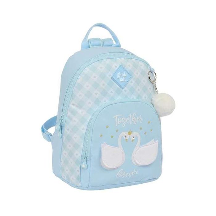 Mochila Glow Lab Cisnes Mini Azul claro 25 x 30 x 13 cm