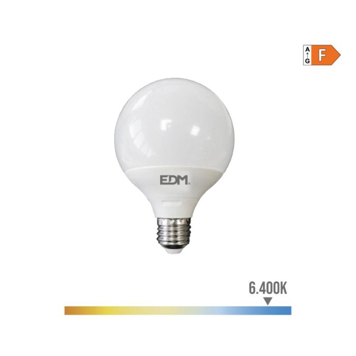 Bombilla globo led ø95x141mm e27 10w 932lm 6400k luz fria edm