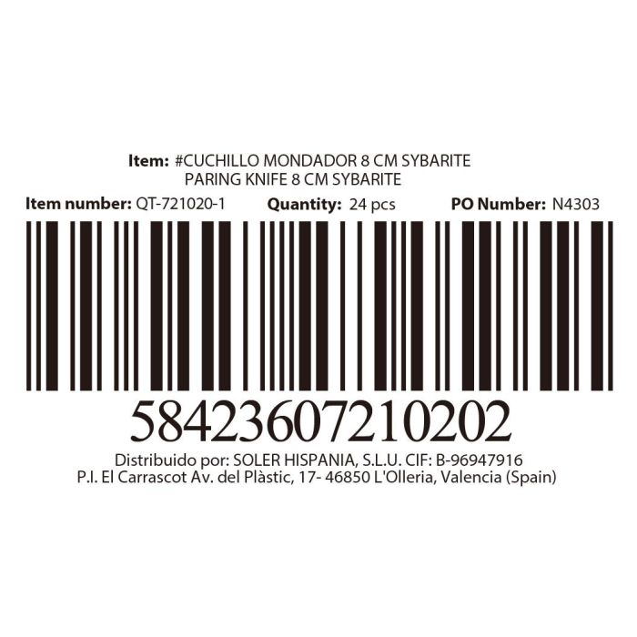 Quttin Cuchillo Mondador Sybarite 8 cm (24 Unidades) 1 Quttin Cuchillo Mondador Sybarite 8 cm (24 Unidades) 1