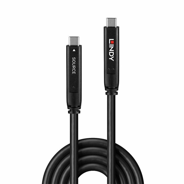 LINDY 43393 Cable Híbrido USB 3.2 Gen 1 & DP 1.4 Tipo C Macho a Macho 8m Negro 1