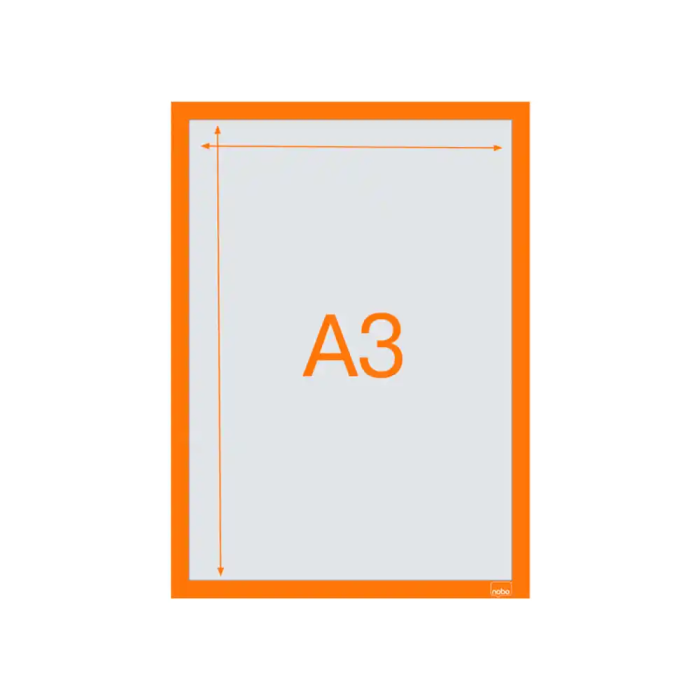 Nobo Marco Porta Anuncios Magnético Autoadhesivo DIN A3 Naranja Pack 2 Unidades 2