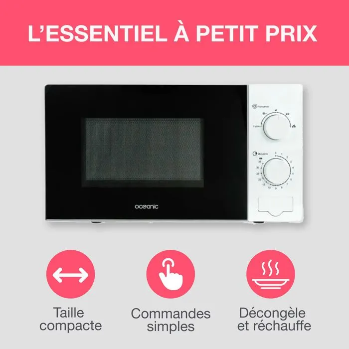 Oceanic Mo20W11 Microondas Blanca 45.4 x H26.1 x D32.6 cm - 20L 3