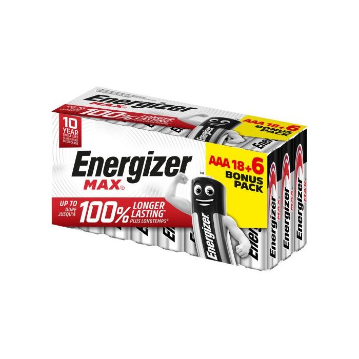 Energizer E303513204 Pilas Alcalinas MAX AAA (LR03) 1.5V - Caja de 24 Unidades para Dispositivos Cotidianos Energizer E303513204 Pilas Alcalinas MAX AAA (LR03) 1.5V - Caja de 24 Unidades para Dispositivos Cotidianos