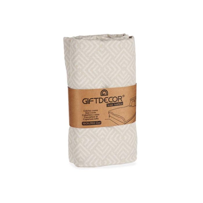 Colcha Cama Geometrico Beige 180X260Cm Giftdecor (4 Unidades) 2 Colcha Cama Geometrico Beige 180X260Cm Giftdecor (4 Unidades) 2