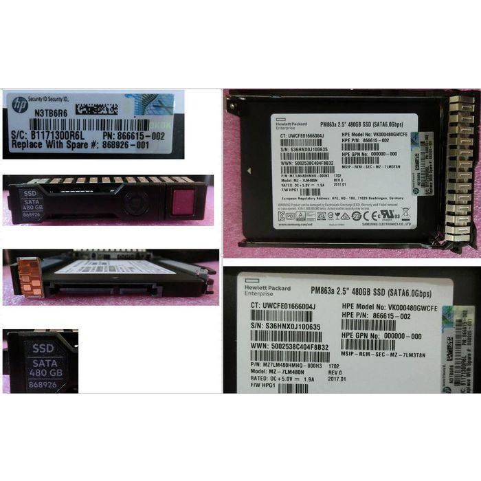 Hewlett Packard Enterprise 480GB, 2.5", SATA III, SFF, RI, SC 1
