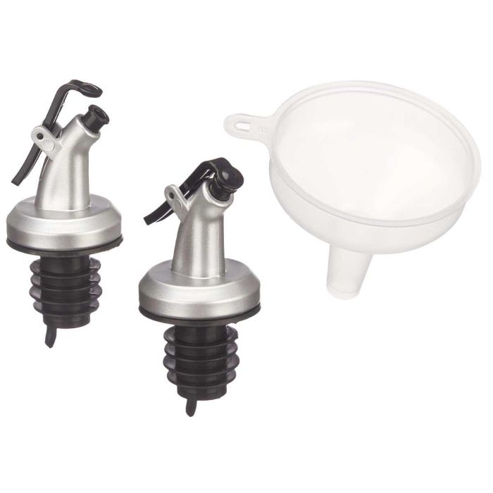 Set 2 dosificadores embudo plata Kinvara 12x16x6 cm, plástico ABS y acero inoxidable (24 Unidades) 1 Set 2 dosificadores embudo plata Kinvara 12x16x6 cm, plástico ABS y acero inoxidable (24 Unidades) 1
