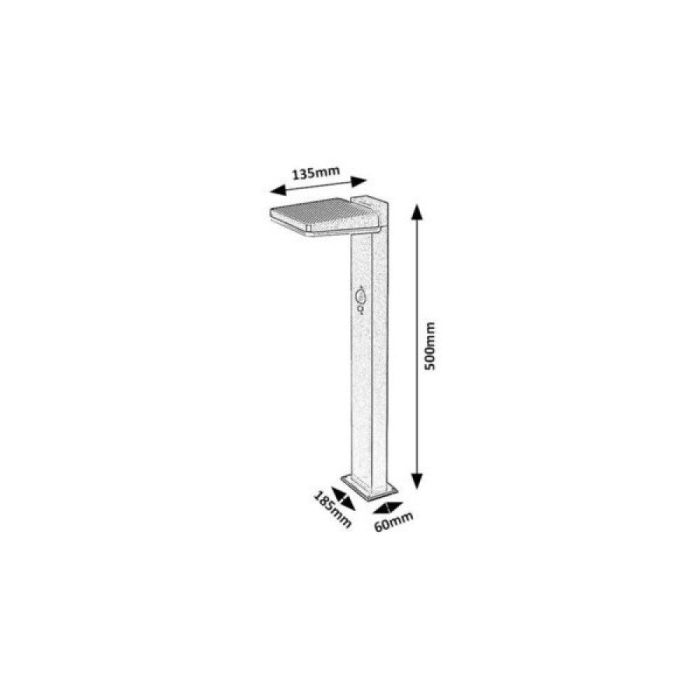 Báliza Exterior Solar RABALUX "Lasset" LED 4,4W 200Lm 4000ºK Regulable Sensor IP54 [RAB-77079] 1