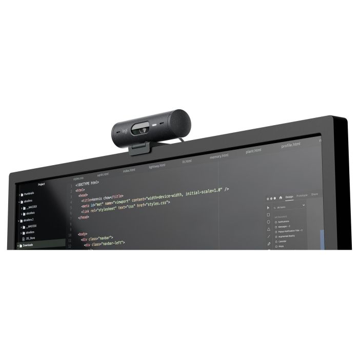 Logitech Brio 500 Webcam Full HD 1080p, Campo Visual Ajustable 90°/78°/65°, Enfoque Automático, Grafito