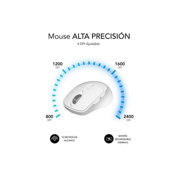 SUBBLIM COMFORT ERGO DUAL MOUSE BATTERY WHITE 3 SUBBLIM COMFORT ERGO DUAL MOUSE BATTERY WHITE 3