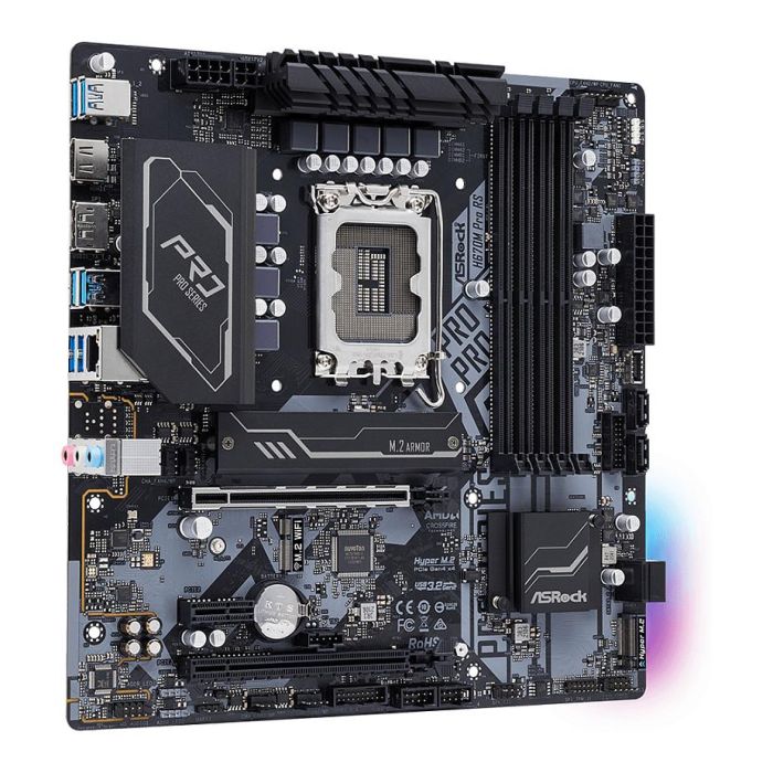 ASROCK H670M PRO RS Placa Base Intel LGA 1700 DDR4 Micro ATX 3