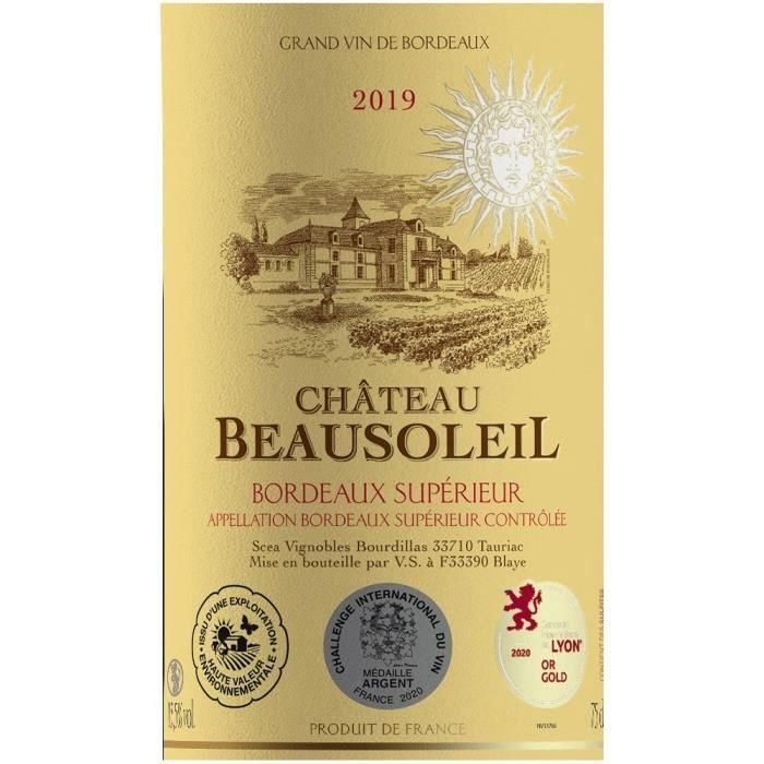 Château Beausoleil 2019 Bordeaux Supérieur - Vino tinto Burdeos 1